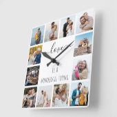 Liefde is een geweldig citaat 12 Foto White Vierkante Klok (Hoek)