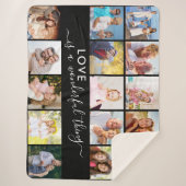 Liefde is een geweldig ding 15 Photo Black Sherpa Deken (Voorkant)