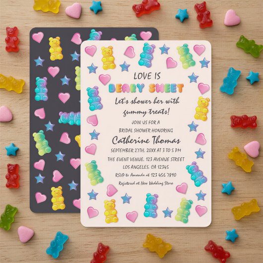 Liefde is een heel zoete Candyland Bruiloftfeest Kaart