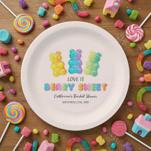 Liefde is een heel zoete Candyland Bruiloftfeest Papieren Bordje
