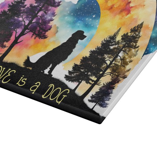 Liefde is een Hond die op je wacht *Personaliseer* Snijplank (Hoek)