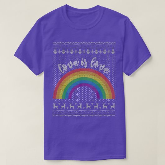Liefde is een lelijke kerstliefhebber LGB Gay Prid T-shirt (Design voorkant)