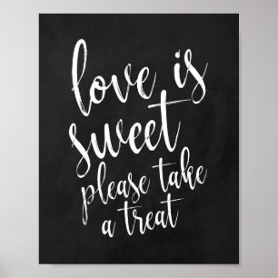 Liefde is een lief bord bruiloft 8x10 Sign Poster