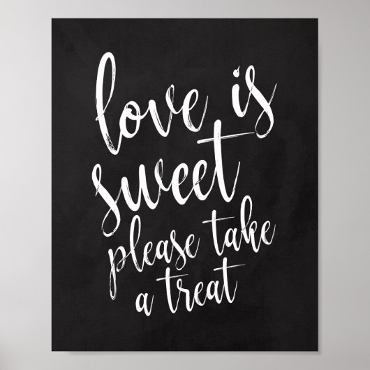 Liefde is een lief bord bruiloft 8x10 Sign Poster (Voorkant)