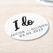 liefde is een liefje elegante chocoladebruiloft. ronde kartonnen onderzetter (Gebogen)