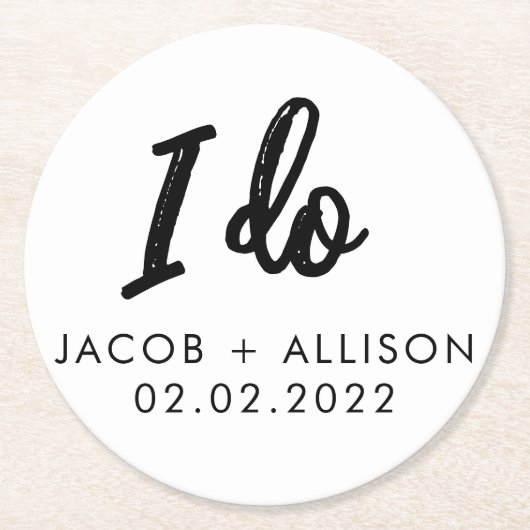 liefde is een liefje elegante chocoladebruiloft. ronde kartonnen onderzetter (Voorkant)