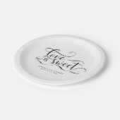 Liefde is een lieve bruiloft receptie papieren bordje (Gekanteld)