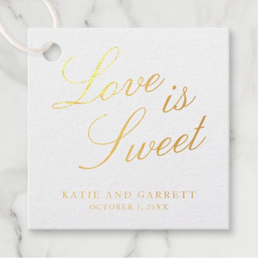 Liefde is een lieve, elegante bruiloft bedankjes labels (Voorkant)