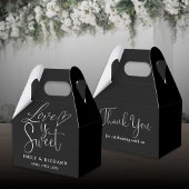 Liefde is een lieve elegante zwart-wit bruiloft bedankdoosjes