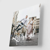 Liefde is een mooie foto met namen vierkante klok (Hoek)