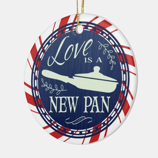 Liefde is een nieuwe pan die culinaire kerstmis ko keramisch ornament (Links)