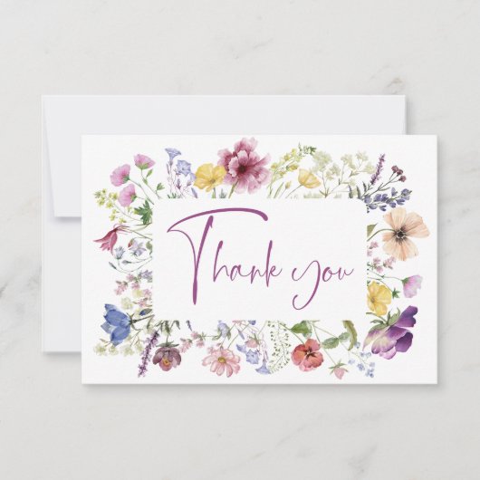 Liefde is een ontluikende boho-wilde bloemen bruid bedankkaart (Voorkant)