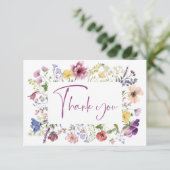 Liefde is een ontluikende boho-wilde bloemen bruid bedankkaart (Staand voorkant)