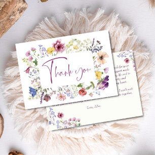 Liefde is een ontluikende boho wilde bloemen bruil bedankkaart