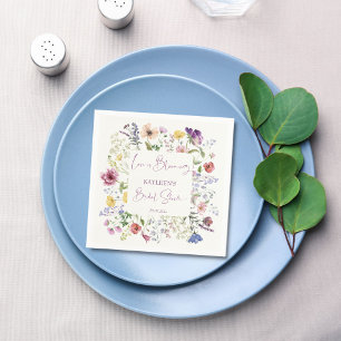 Liefde is een ontluikende boho wilde bloemen bruil servet