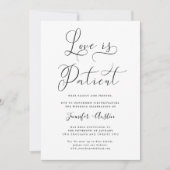 Liefde is een patiëntminimalistische weddenschap o save the date (Voorkant)