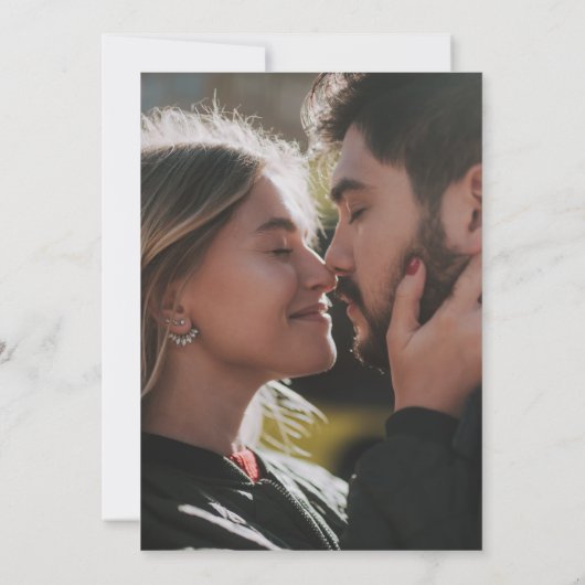 Liefde is een patiëntminimalistische weddenschap o save the date (Achterkant)