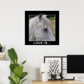 Liefde is... Een prachtig wit paard foto cadeau Poster (Thuiskantoor)