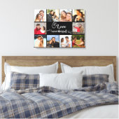 Liefde is een prachtige zwarte 10 foto canvas afdruk (Insitu (Slaapkamer))