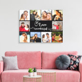 Liefde is een prachtige zwarte 10 foto canvas afdruk (Insitu (Woonkamer))