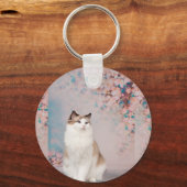 Liefde is een Ragdoll opgerold op schoot Sleutelhanger (Achterkant)