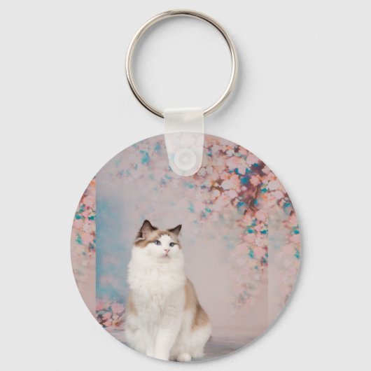 Liefde is een Ragdoll opgerold op schoot Sleutelhanger (Achterkant)