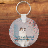 Liefde is een Ragdoll opgerold op schoot Sleutelhanger (Voorkant)