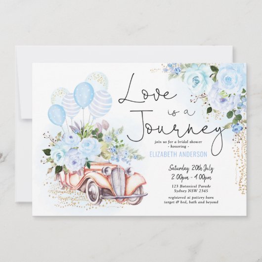 Liefde is een Reis Reis Avontuur Bruidsfeest Kaart (Voorkant)