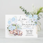 Liefde is een Reis Reis Avontuur Bruidsfeest Kaart (Staand voorkant)