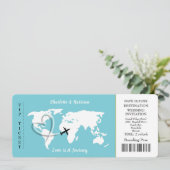 Liefde is een reis Wereldkaart reizen thema bruilo Kaart (Staand voorkant)