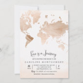 Liefde is een Reiskaart Bruids Douche Uitnodiging (Voorkant)