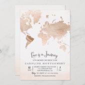 Liefde is een Reiskaart Bruids Douche Uitnodiging (Voorkant / Achterkant)