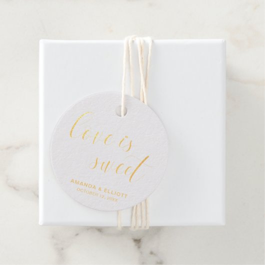 Liefde is een simpel legant weddenschap goud bedankjes labels (Met doos)