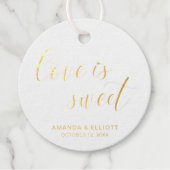 Liefde is een simpel legant weddenschap goud bedankjes labels (Voorkant)