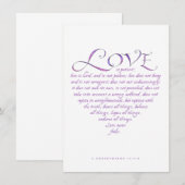 Liefde is een soort citaat Calligrafie blauw/Paars (Voorkant / Achterkant)