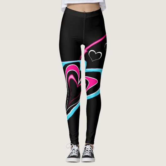 Liefde is een spoor van harten leggings (Voorkant)