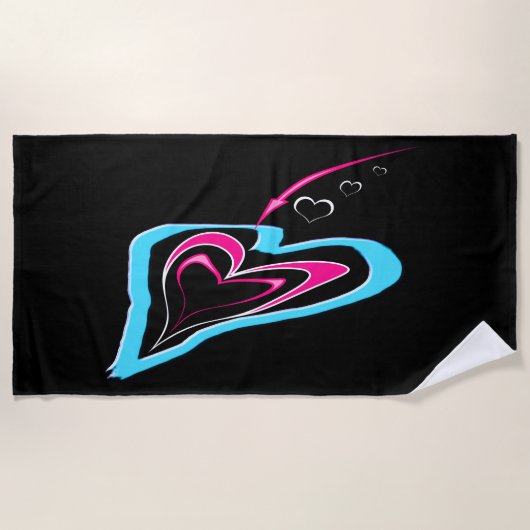 Liefde is een spoor van harten strandlaken (Voorkant)