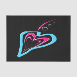 Liefde is een spoor van harten tissuepapier