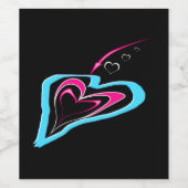 Liefde is een spoor van harten wijn etiket (Enkel label)