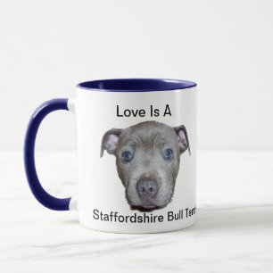Liefde is een staffy Logo en puppy Mok