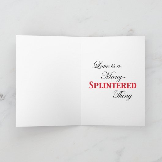 Liefde is een versplinterd ding feestdagen kaart (Binnen)