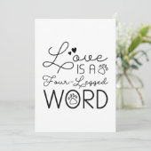 Liefde is een vierledig woord bedankkaart (Staand voorkant)