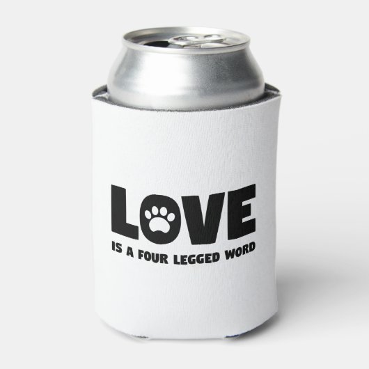 Liefde is een vierledig woord blikjeskoeler (Blikje Voorkant)