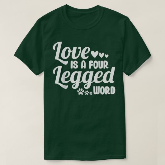 Liefde is een vierledig woord grappige kat met Lov T-shirt (Design voorkant)