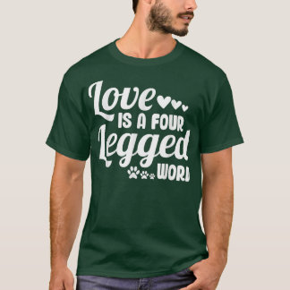 Liefde is een vierledig woord grappige kat met Lov T-shirt