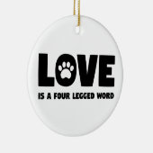 Liefde is een vierledig woord keramisch ornament (Rechts)