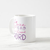 Liefde is een vierledig woord koffiemok (Voorkant links)
