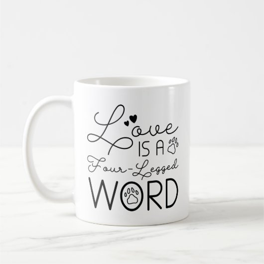 Liefde is een vierledig woord koffiemok (Links)