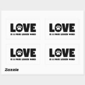 Liefde is een vierledig woord rechthoekige sticker (Vel)