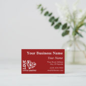 Liefde is een vierledig woord visitekaartje (Staand voorkant)